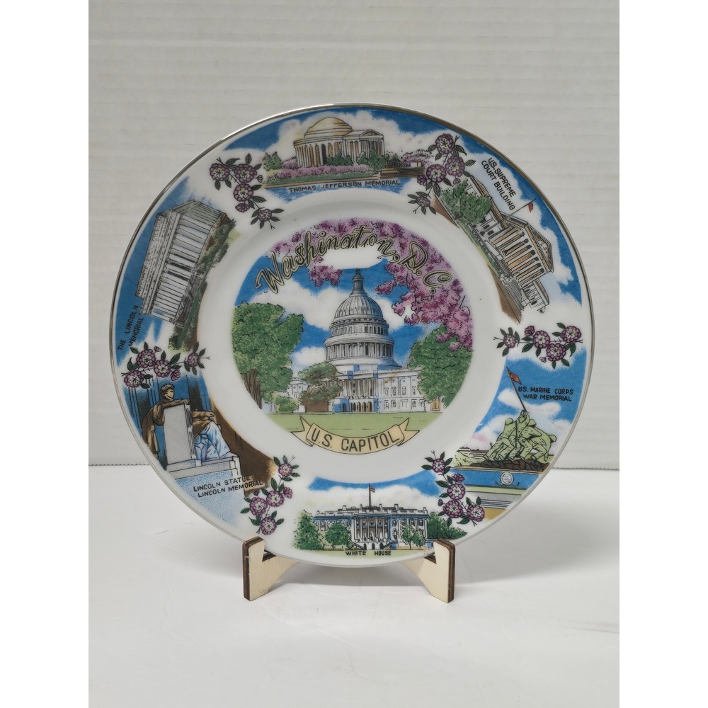 Vintage 1960's Washington DC Souvenir Collector Plates Set Capitol White House